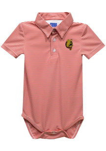Ferris State Bulldogs Baby Red Pencil Stripe Short Sleeve One Piece Polo