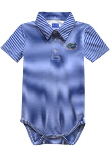 Florida Gators Baby Blue Pencil Stripe Short Sleeve One Piece Polo
