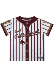 Paul Goldschmidt   Texas State Bobcats Toddler White Stripes Short Sleeve T-Shirt