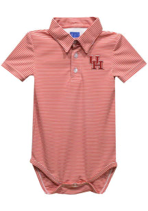 Houston Cougars Baby Red Pencil Stripe Short Sleeve One Piece Polo