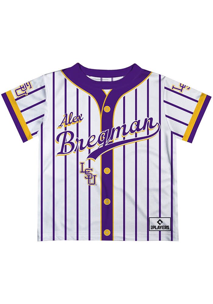 Bregman Lsu Jersey LSU Tigers Alex Bregman Youth Stripes White