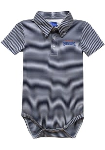 Howard Bison Baby Blue Pencil Stripe Short Sleeve One Piece Polo
