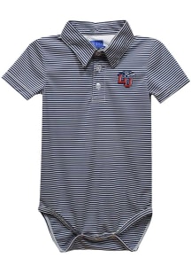 Liberty Flames Baby Blue Pencil Stripe Short Sleeve One Piece Polo