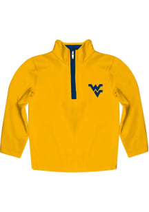 Vive La Fete West Virginia Mountaineers Youth Gold Impressions Long Sleeve Quarter Zip Shirt