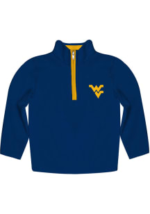 Vive La Fete West Virginia Mountaineers Youth Navy Blue Impressions Long Sleeve Quarter Zip Shirt