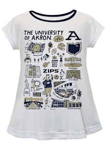 Vive La Fete Akron Zips Girls White Impressions Short Sleeve Tee