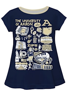 Vive La Fete Akron Zips Girls Blue Impressions Short Sleeve Tee