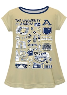 Vive La Fete Akron Zips Girls Gold Impressions Short Sleeve Tee