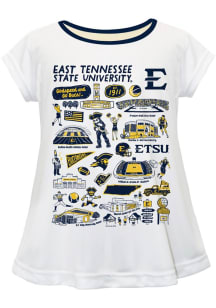 Vive La Fete East Tennesse State Buccaneers Girls White Impressions Short Sleeve Tee
