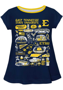 Vive La Fete East Tennesse State Buccaneers Girls Navy Blue Impressions Short Sleeve Tee
