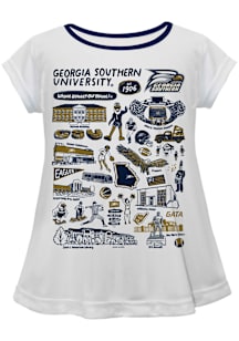Vive La Fete Georgia Southern Eagles Girls White Impressions Short Sleeve Tee
