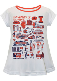 Girls Illinois Fighting Illini White Vive La Fete Impressions Short Sleeve T-Shirt