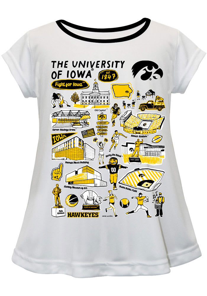 Vive La Fete Girls White Iowa Hawkeyes Impressions Short Sleeve T
