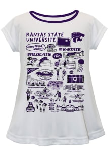 Girls K-State Wildcats White Vive La Fete Impressions Short Sleeve T-Shirt