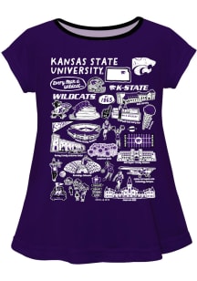 Girls K-State Wildcats Purple Vive La Fete Impressions Short Sleeve T-Shirt