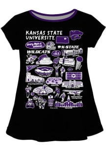 Girls K-State Wildcats Black Vive La Fete Impressions Short Sleeve T-Shirt