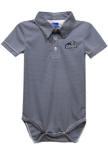 New Hampshire Wildcats Baby Navy Blue Pencil Stripe Short Sleeve One Piece Polo