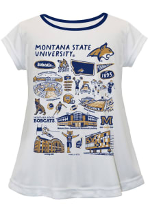 Vive La Fete Montana State Bobcats Girls White Impressions Short Sleeve Tee