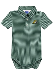 Northern Michigan Wildcats Baby Green Pencil Stripe Short Sleeve One Piece Polo