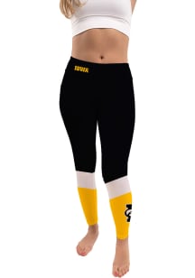 Womens Black Iowa Hawkeyes Colorblock Plus Size Athletic Pants
