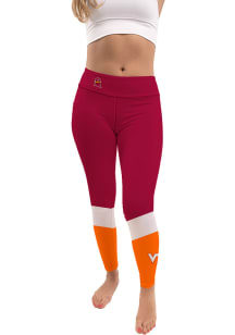 Virginia Tech Hokies Womens Maroon Colorblock Plus Size Athletic Pants