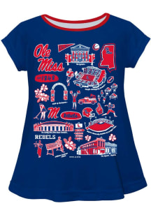 Vive La Fete Ole Miss Rebels Girls Blue Impressions Short Sleeve Tee