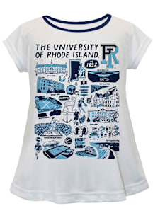 Vive La Fete Rhode Island Rams Girls White Impressions Short Sleeve Tee