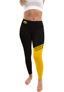 Womens Black Iowa Hawkeyes Colorblock Letter Plus Size Athletic Pants