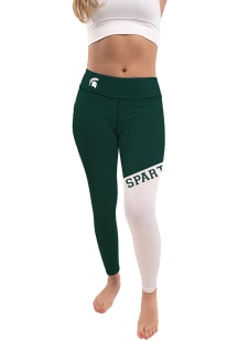 Michigan State Spartans Womens Green Colorblock Letter Plus Size Athletic Pants