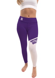 Womens Purple Northwestern Wildcats Colorblock Letter Plus Size Athletic Pants