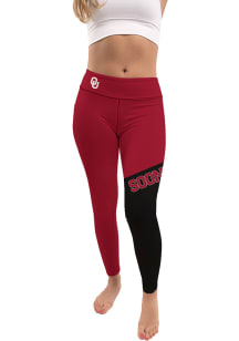 Oklahoma Sooners Womens Red Colorblock Letter Pants