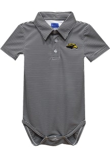 Southern Mississippi Golden Eagles Baby Black Pencil Stripe Short Sleeve One Piece Polo