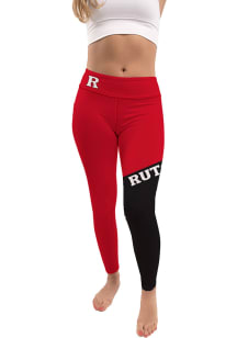 Womens Red Rutgers Scarlet Knights Colorblock Letter Plus Size Athletic Pants