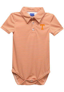 Vive La Fete Tennessee Volunteers Baby Orange Pencil Stripe Short Sleeve One Piece Polo