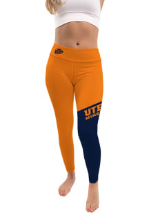 Vive La Fete UTEP Miners Womens Orange Colorblock Letter Plus Size Athletic Pants