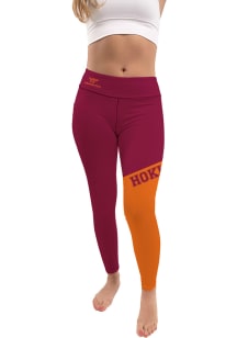 Vive La Fete Virginia Tech Hokies Womens Maroon Colorblock Letter Plus Size Athletic Pants