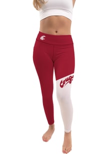 Washington State Cougars Womens Red Colorblock Letter Pants