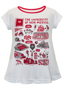 Vive La Fete New Mexico Lobos Girls White Impressions Short Sleeve Tee