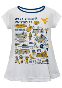 Vive La Fete West Virginia Mountaineers Girls White Impressions Short Sleeve Tee