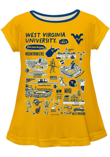 Vive La Fete West Virginia Mountaineers Girls Gold Impressions Short Sleeve Tee