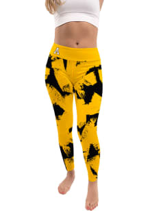 Appalachian State Mountaineers Womens Gold Paint Brush Plus Size Athletic Pants