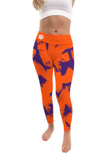 Clemson Tigers Womens Orange Paint Brush Plus Size Athletic Pants