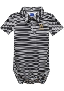 Wofford Terriers Baby Black Pencil Stripe Short Sleeve One Piece Polo