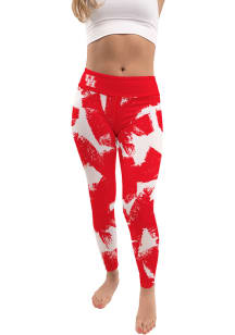 Houston Cougars Womens Red Paint Brush Plus Size Athletic Pants