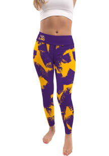 LSU Tigers Womens Purple Paint Brush Plus Size Athletic Pants