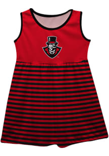 Austin Peay Governors Toddler Girls Red Stripes Short Sleeve Dresses