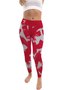 Temple Owls Womens Red Paint Brush Pants