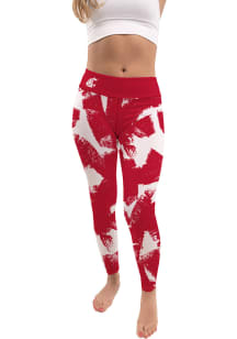 Washington State Cougars Womens Red Paint Brush Plus Size Athletic Pants