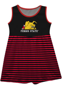 Ferris State Bulldogs Toddler Girls Black Stripes Short Sleeve Dresses