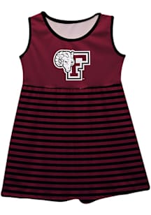 Vive La Fete Fordham Rams Toddler Girls Maroon Stripes Short Sleeve Dress